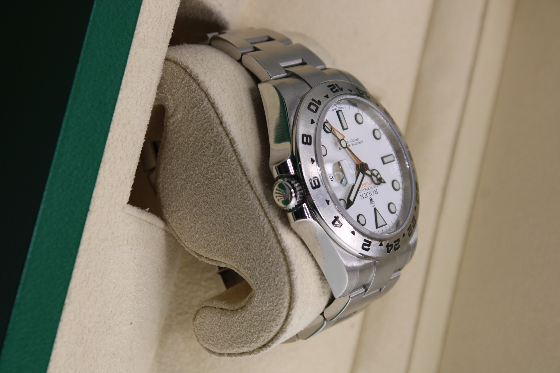 Rolex Explorer II Polar 216570 crown side profile