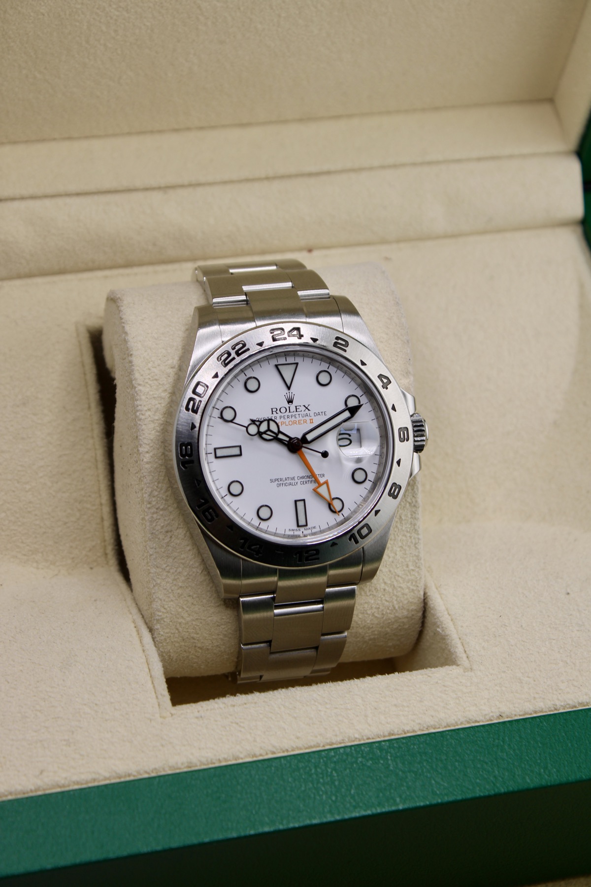 Rolex Explorer II Polar 216570 angled front view